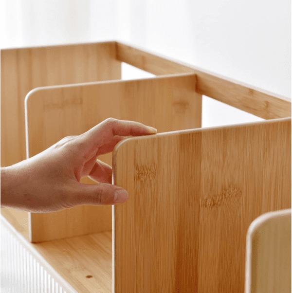 Wabisabi Bamboo desktop organiser with fluted door - Image 2