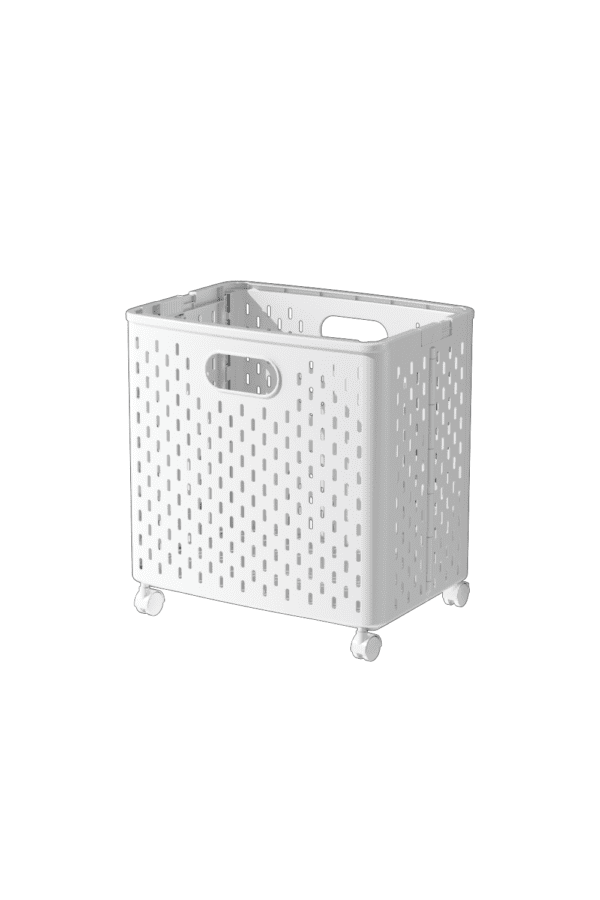 Lida foldable plastic basket with handle 1 layer with wheels
