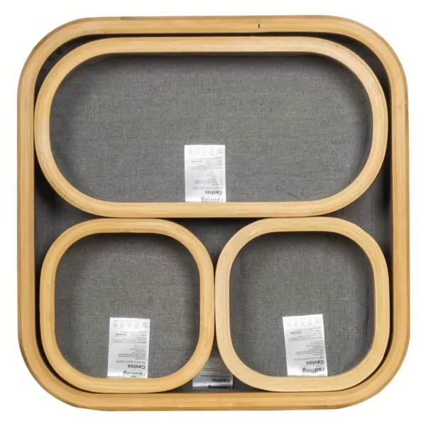 Sasaki Bamboo Canvas Storage Baskets – Set of 3 Organizers - Image 2